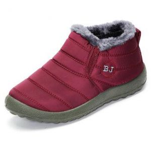 החנות של נדב  בגדים LOSTISY BJ Shoes Warm Wool Lining Flat Ankle Snow Boots For Women