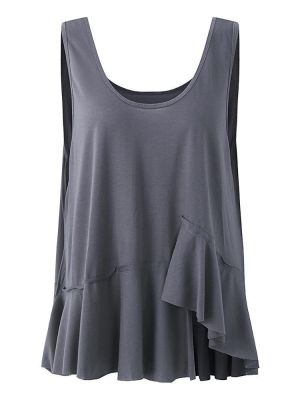 החנות של נדב  בגדים Women O-neck Sleeveless Solid Color Tank Tops