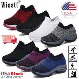 החנות של נדב  בגדים Womens Gym Mesh Walking Shoes Slip On Running Outdoor Classic Air Sock Sneakers