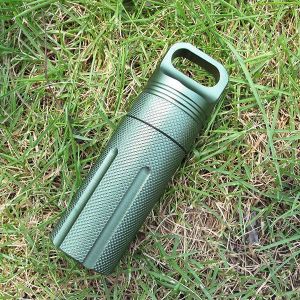 IPRee&trade; Outdoor CNC Waterproof Pill Storage Case EDC Seal Canister Survival Emergency Container