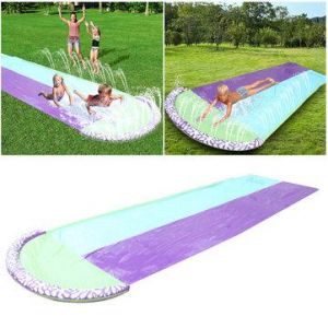 החנות של נדב  ספורט ימי וגלישת גלים  4,8x1,4 Mt PVC Wasserrutsche Spielzeug Riesen Aufblasbare Wasserrutschen Pools Sommer Outdoor Kinderrutsche Doppel Surfbrett F&amp