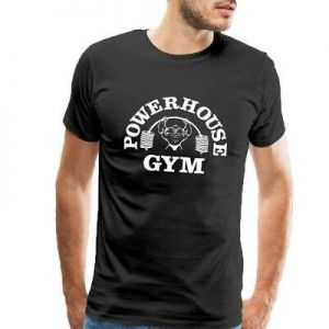 Men&#039;s Gym Bodybuilding Powerhouse Training Fitness Cotton Round Neck T-shirt Tee