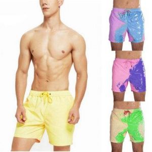 Farbwechselnde Strandshorts Herren Schwimmen Surfbrett Badeanzug Schnelltrocknende Verf&auml;rbungsshorts