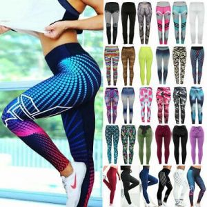 Women&#039;s High Waist Yoga Pants Print Sports Fitness Gym Stretch Leggings Trousers