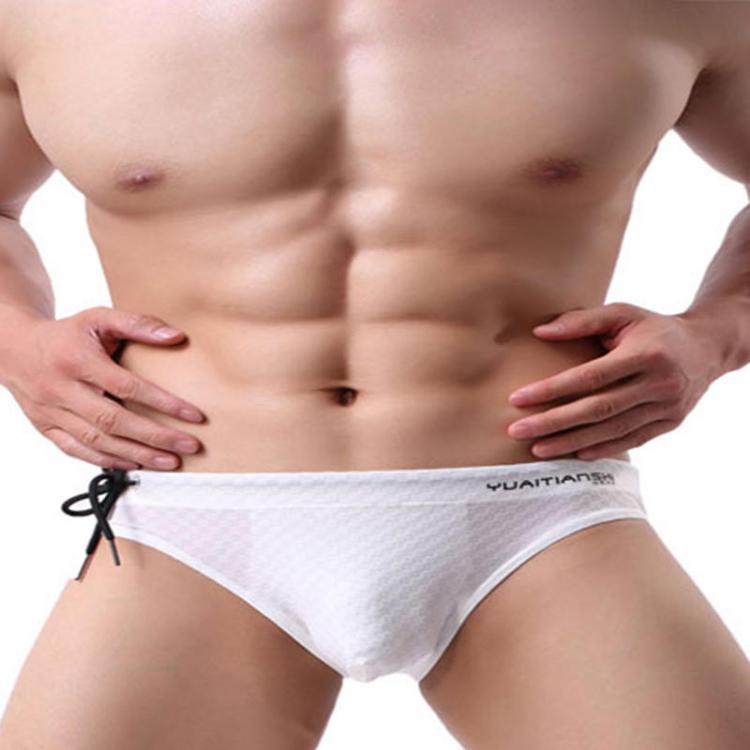 החנות של נדב  בגדים Drawstring Solid Color Swimwear Underwear Briefs for Men