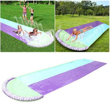 החנות של נדב  ספורט ימי וגלישת גלים  4,8x1,4 Mt PVC Wasserrutsche Spielzeug Riesen Aufblasbare Wasserrutschen Pools Sommer Outdoor Kinderrutsche Doppel Surfbrett F&amp