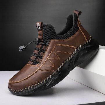 החנות של נדב  ספורט וטיולים Herren Bequemes Rindsleder Leichtgewicht Soft Casual Sportschuhe